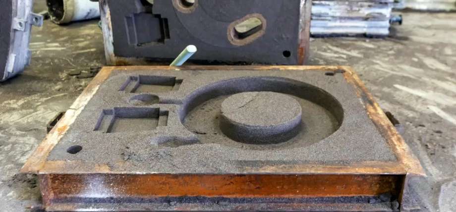 Sand cast mold open