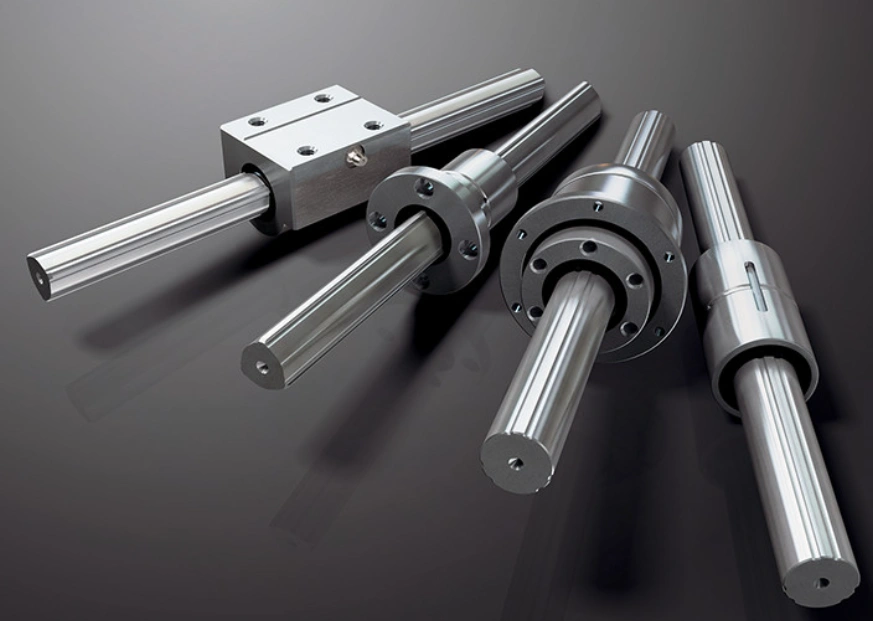 image of four spline shafts of dfferent designs and diameters