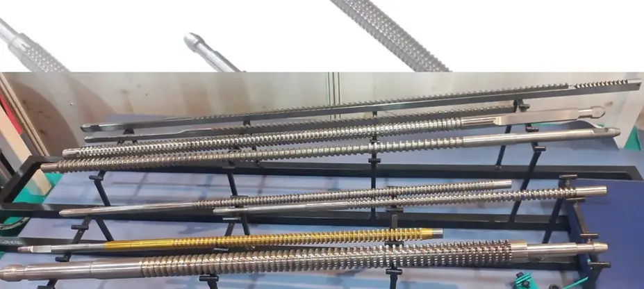 An image of spline broaches of different sizes stored on metallic structure