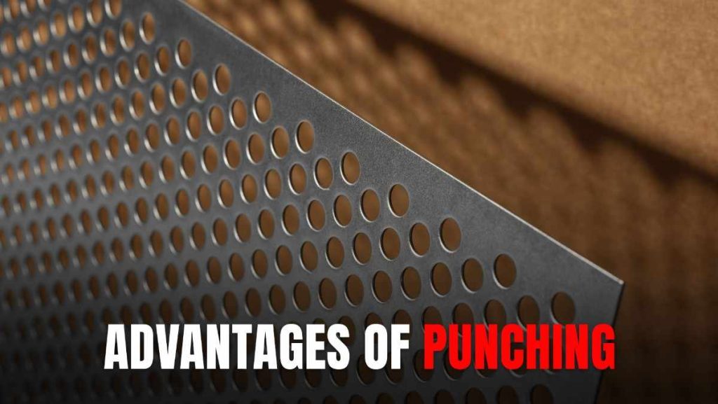 Close-up of a perforated metal sheet with circular holes