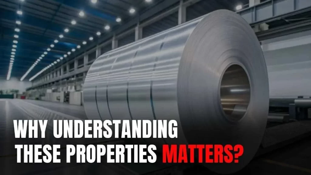 A large roll of shiny metal in an industrial setting.