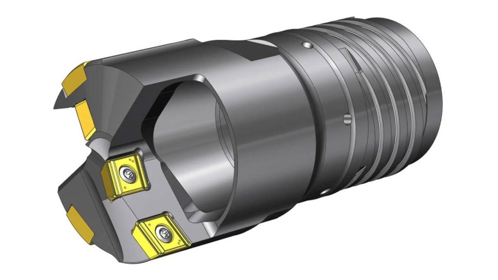 Close-up of an ejector drill head