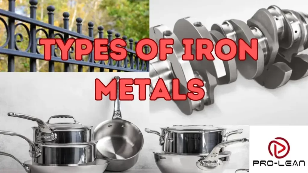An image of different types of iron metal applications overwritten by text