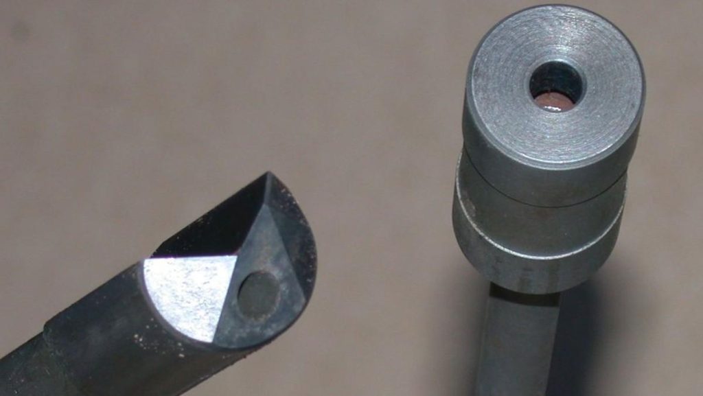 Close-up of a metal gun drill 