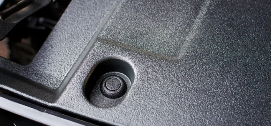 auto fastener installed in a car bumper