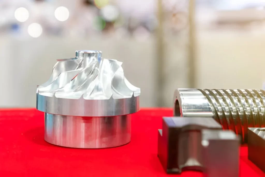 An image showing a precision-machined pump component made from 2024 aluminum.