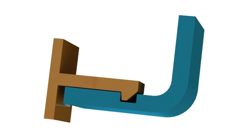 3D illustration of a simple interlocking joint.