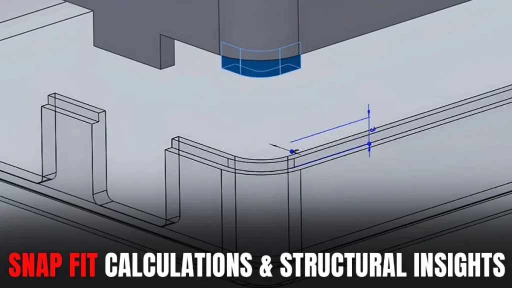 3D model with dimensions for snap-fit calculations.