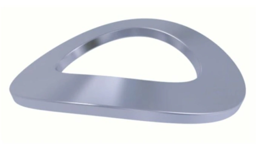 Image of a crescent spring washer with a curved crescent-like shape