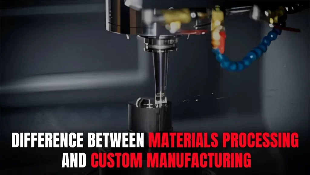Close-up of CNC machine cutting metal.