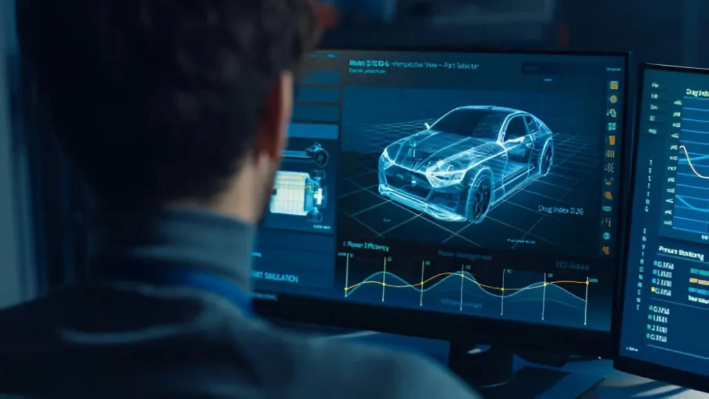 Engineering diagram showing the application of Design for Manufacturing principles specifically for the automobile.