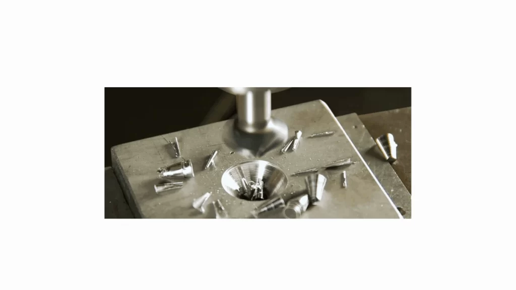 The image shows a real-time drilling process of a counterbore hole.