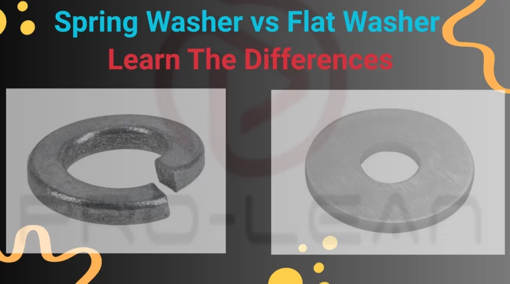 An image of a spring washer and flat washer side-by-side for comparison