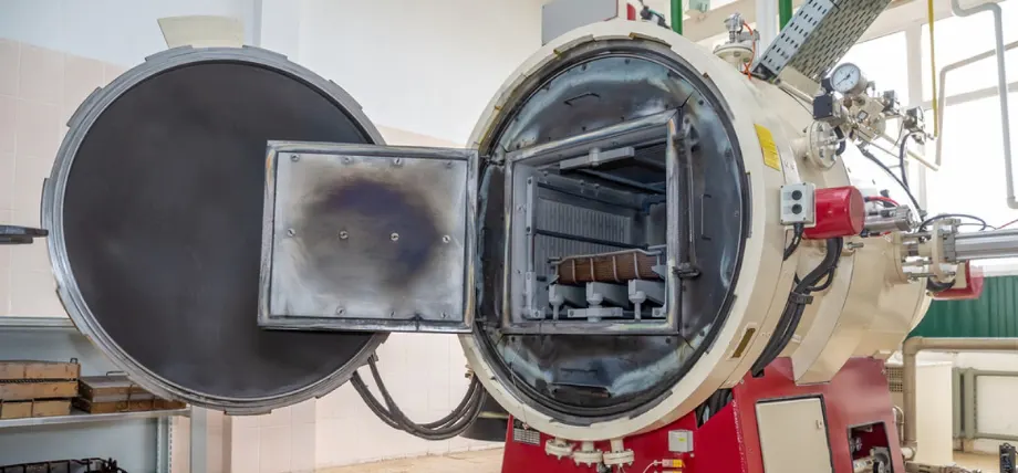 Annealing furnace with door open