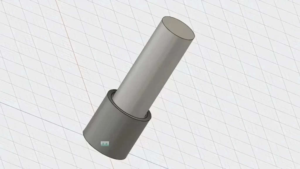 CAD model of a shaft inserted into a sleeve.