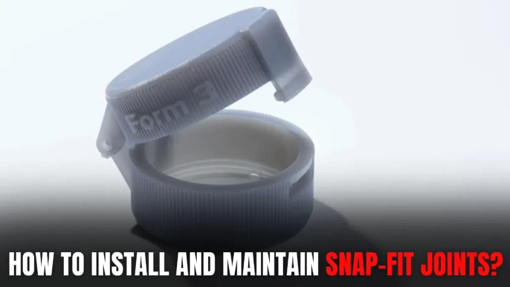 Open plastic container, illustrating snap-fit joint.