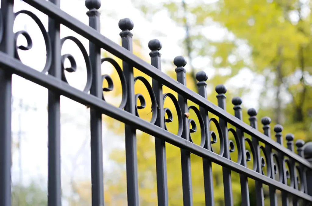 The image shows an attractive steel fence.