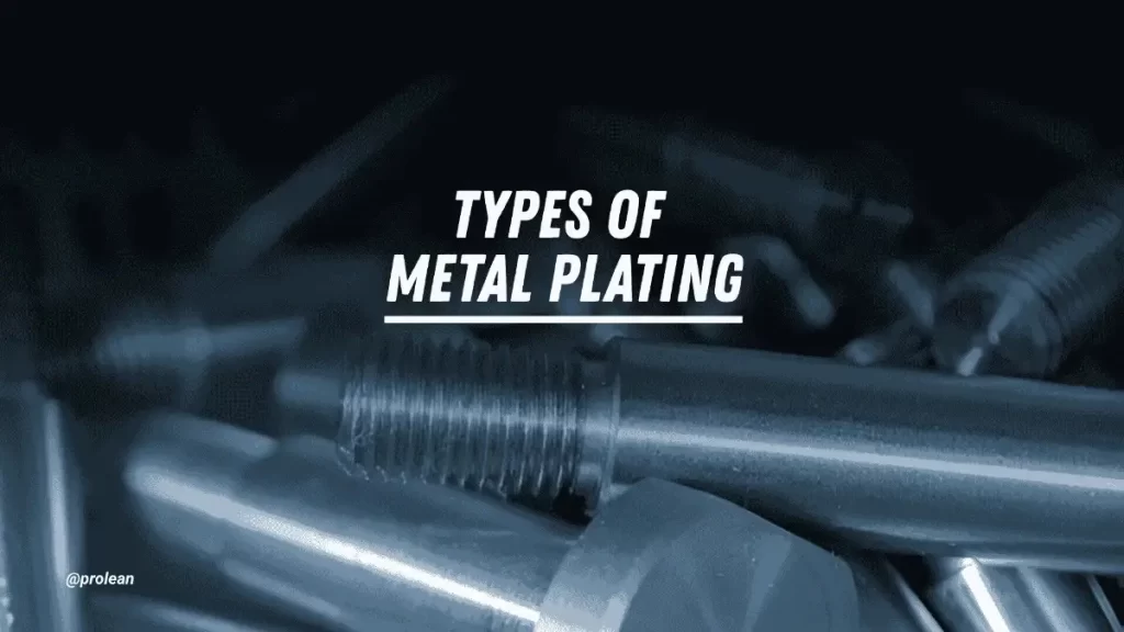 A feature image with overlaid text reading “Types of Metal Plating” and a background image showing plated metal fasteners.