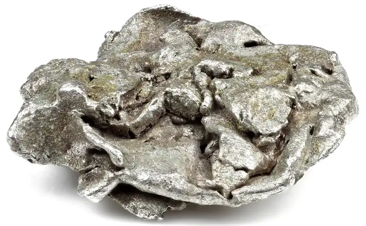 A shiny lump of silver metal