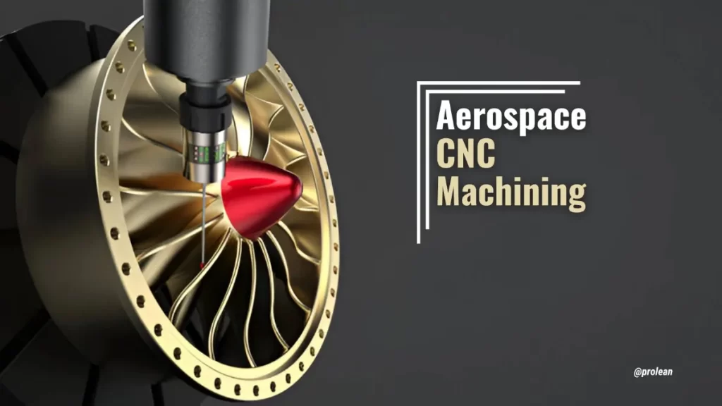Feature image with text overlay reading ‘Aerospace CNC Machining’ with relevant image.