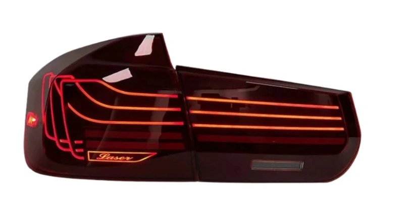 Laser taillight of a car with a custom lining design 