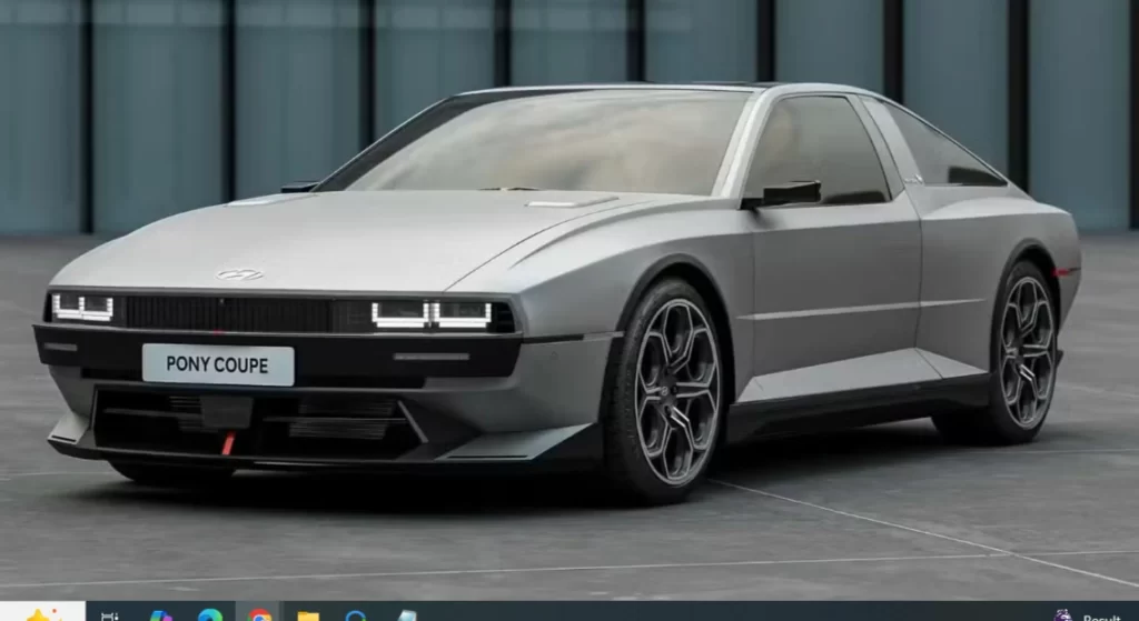 Silver Hyundai N Vision 74 concept car with modern angular design 