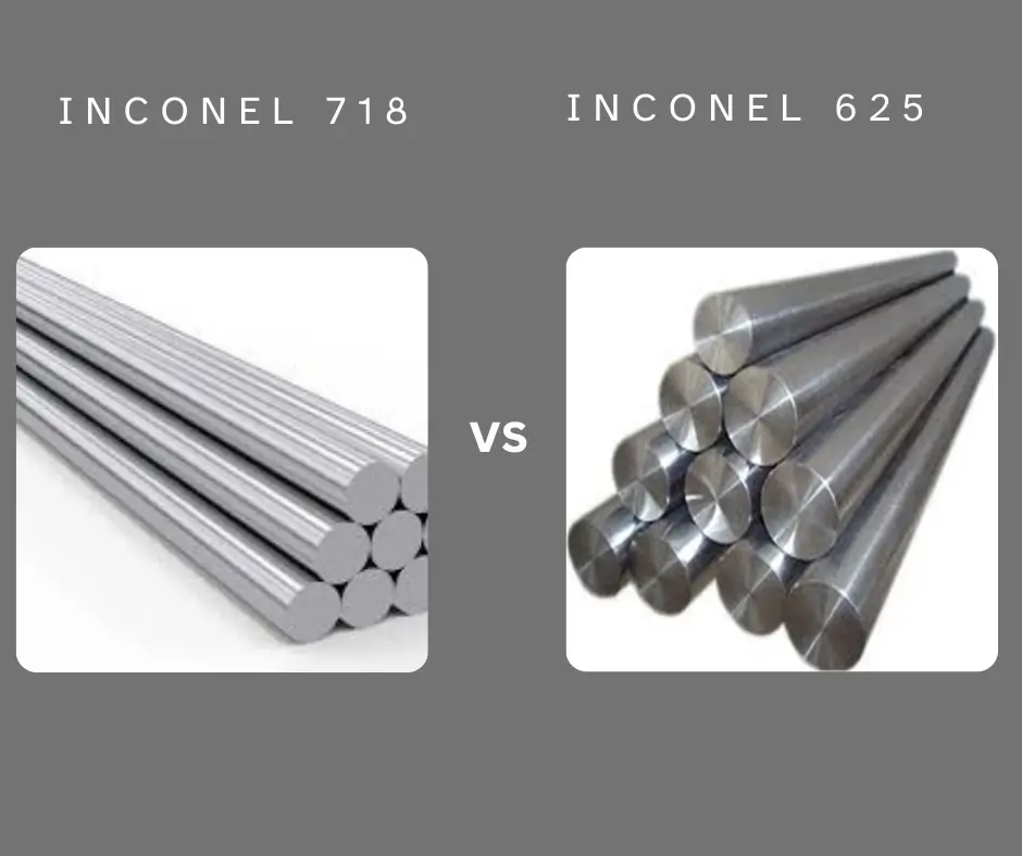 Inconel 718 vs Inconel 625 metal rods comparison.