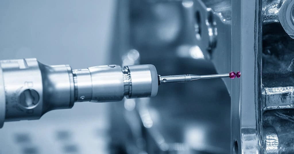 A CMM machine probe with a spindle 