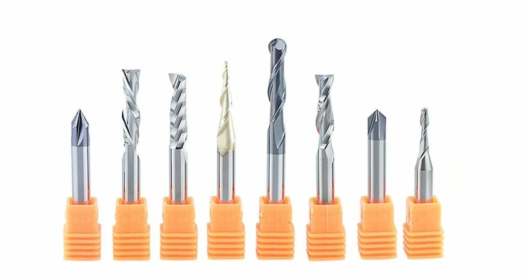 An image showing different types of tools used in the CNC routing process 