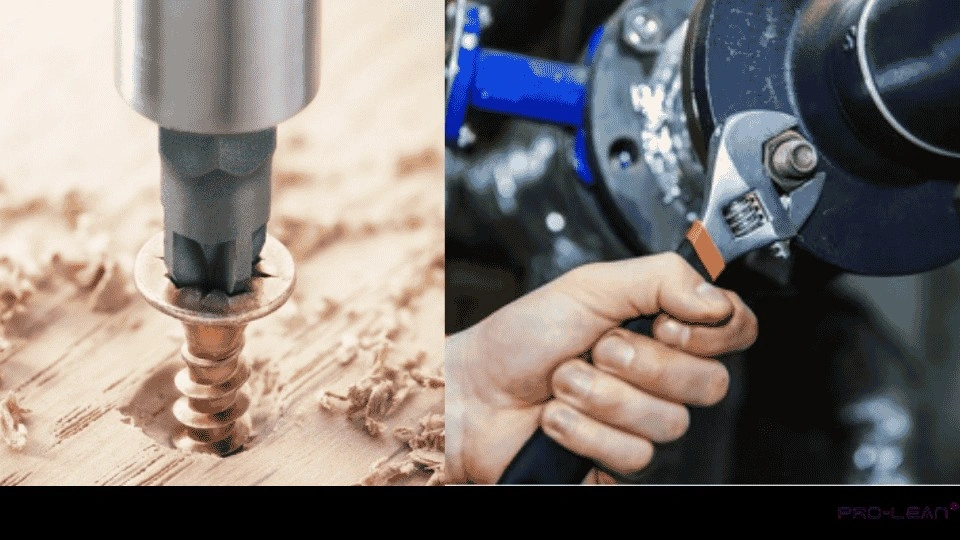 An image showing the use of a screw and bolts side by side 