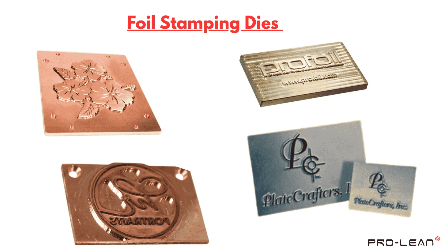 An image showing foil stamping dies of different materials