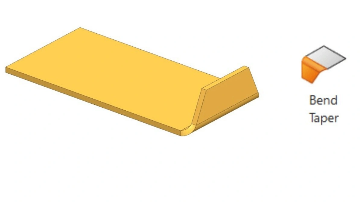 An illustration of bend tapering for metal sheet reinforcement
