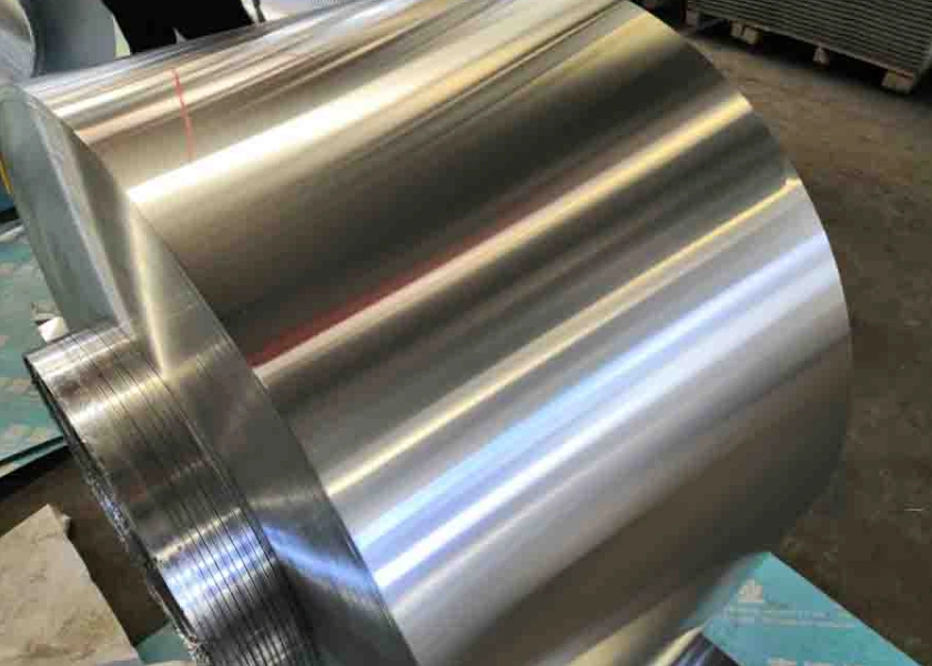 Aluminum coil roll ready for blanking process