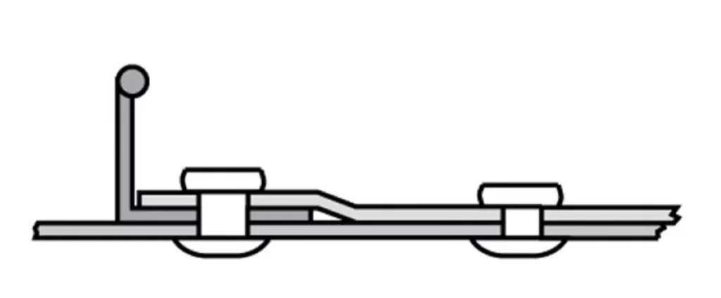 Joggle joint in component skin, allowing flush overlap between sheets