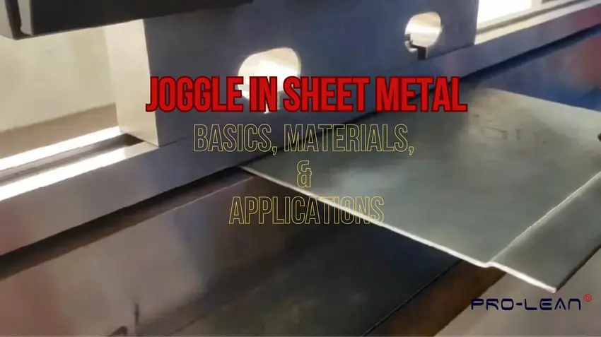 Title graphic for joggle in sheet metal article with overlapping bent metal panels