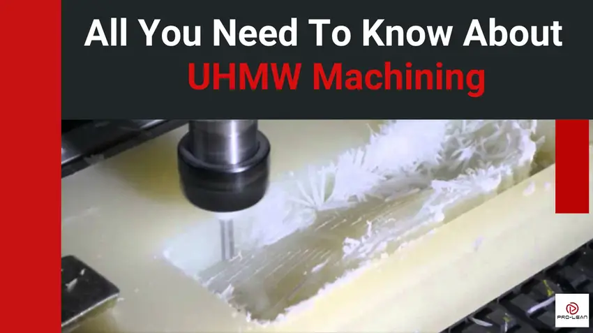 CNC milling machine cutting into a white UHMW polyethylene sheet