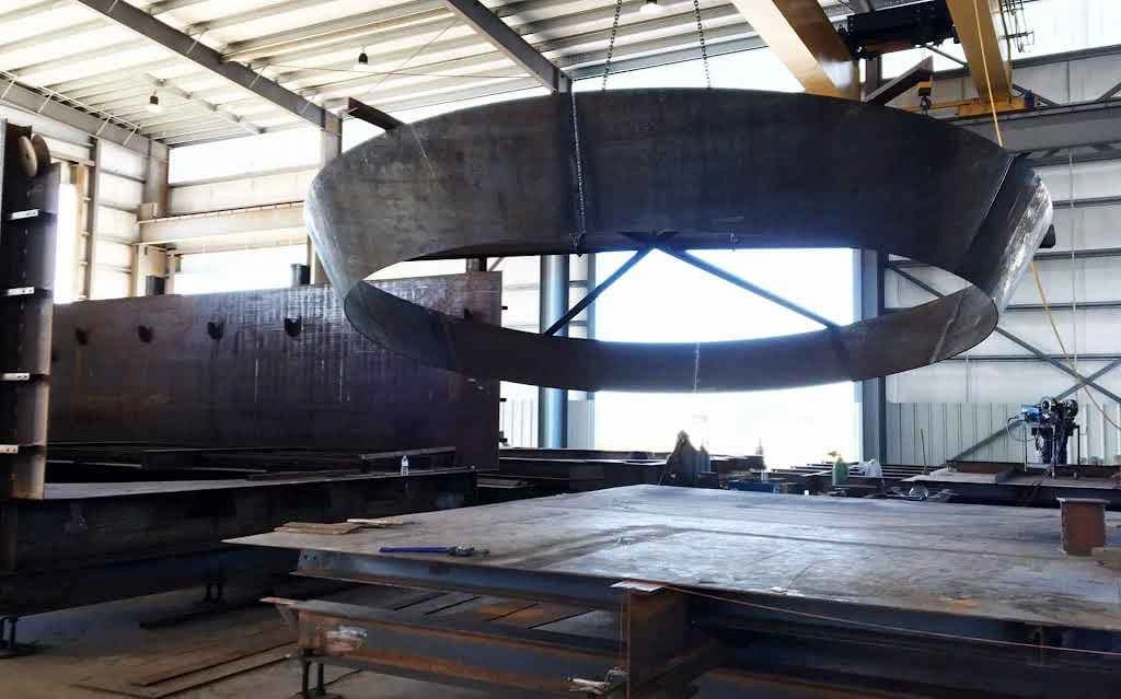 An image showing a heavy plate fabrication process 