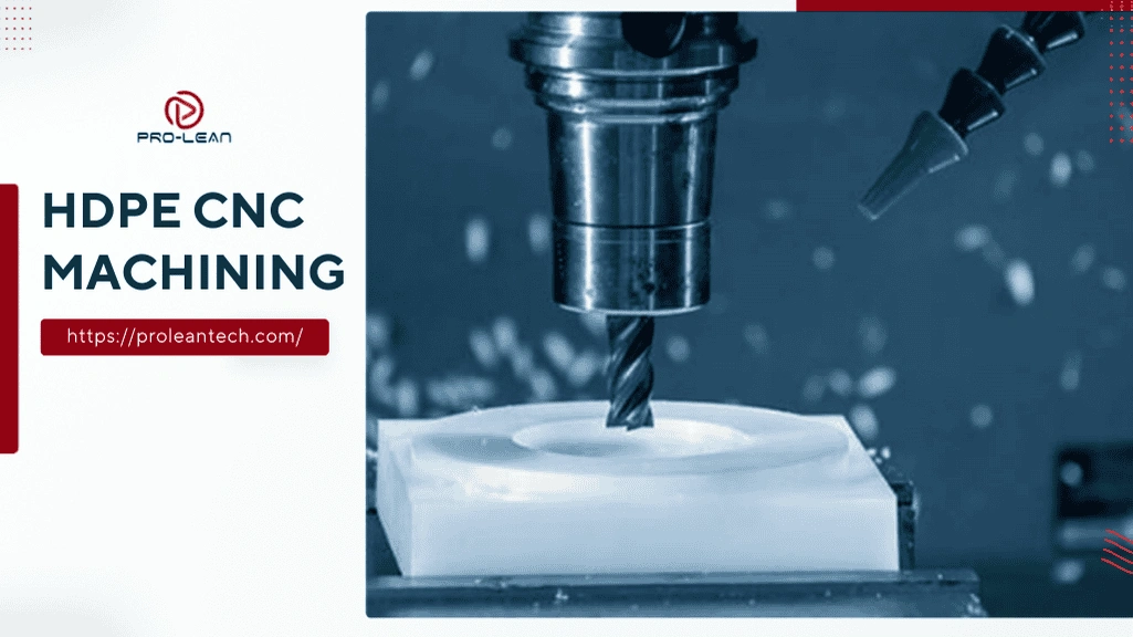 Blog’s feature image showing machining of HDPE material and title text