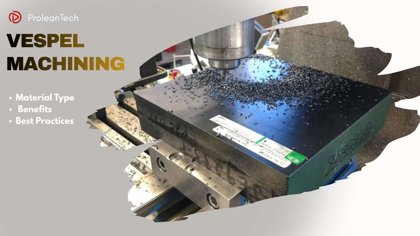 Blog’s feature image showing the machining of a Vespel material in a milling centre