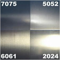 collage of different aluminum alloy grades, including 7075, 5052, 6061, and 2024