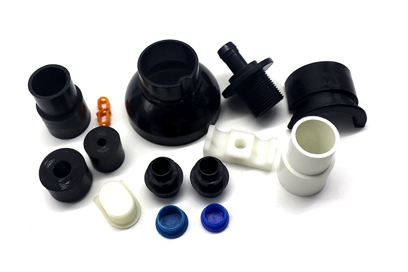 An image containing various injection-molded parts of  HDPE material