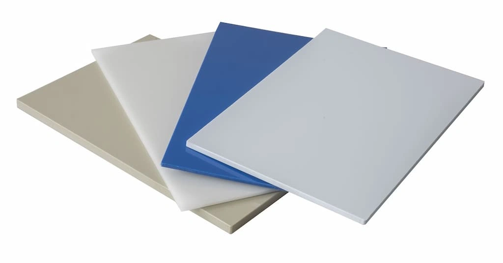Four Polypropylene sheets of different colors
