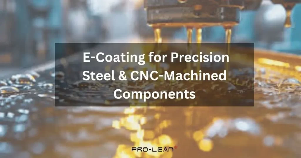 The picture of blog text E-Coatings of Precision Steels and CNC-Machined Components and Prolean tech logo.