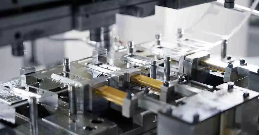 An image illustrating the high-speed stamping process