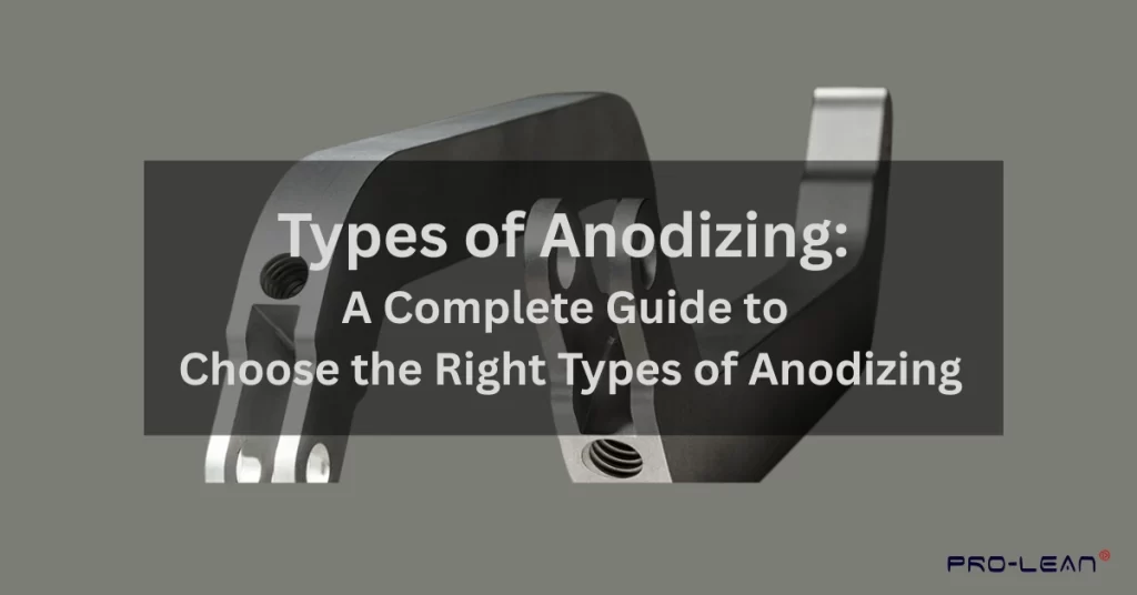 Anodized metal component with text overlay about types of anodizing guide.
