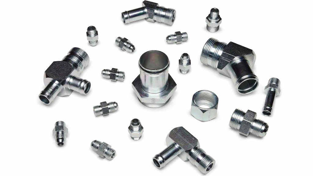 Different components finished with zinc coating