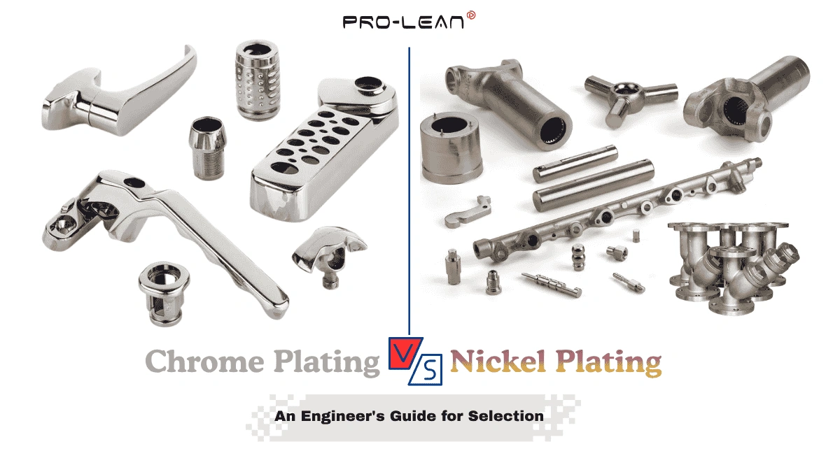 Blog’s feature image showing chrome plating vs nickel plating components, side-by-side