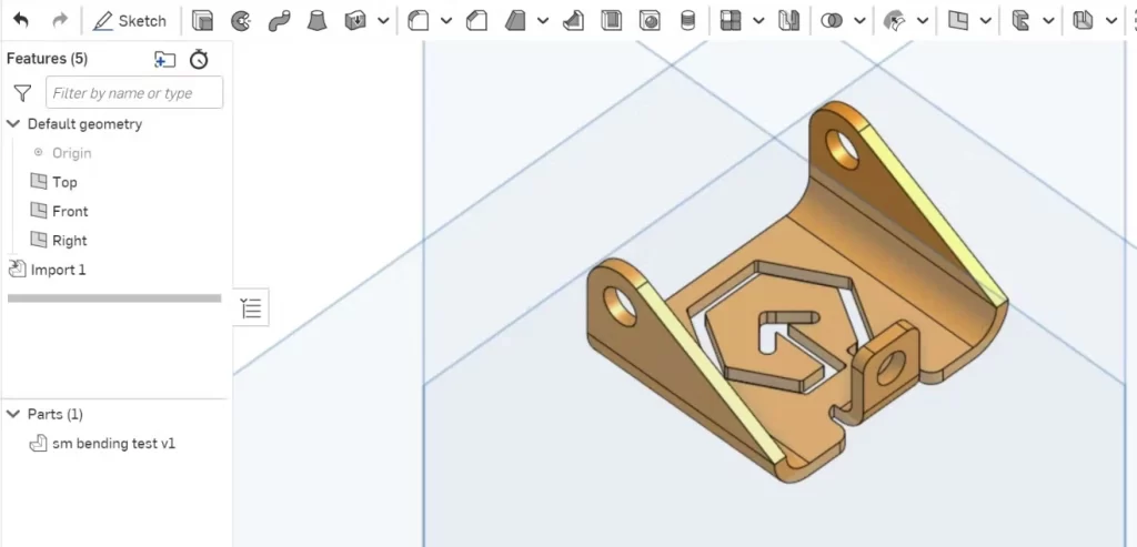 A screenshot of copper fabrication design