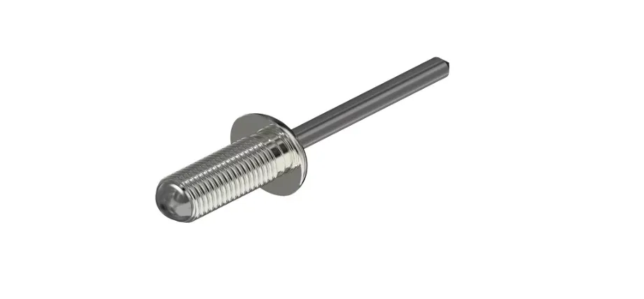 Uninstalled blind rivet with annular grooves along the body