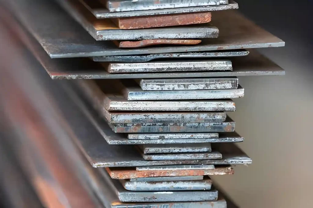A stack of high-carbon steel sheets.